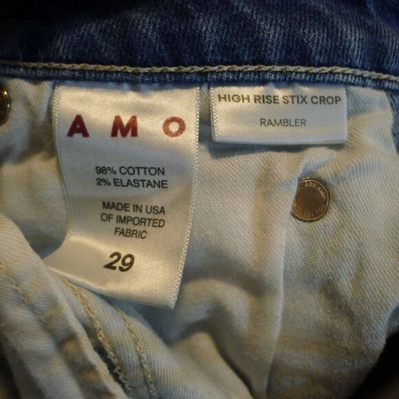 AMO High Rise Stix Crop Blown Out Knee In Rambler - 29 - Picture 7 of 8